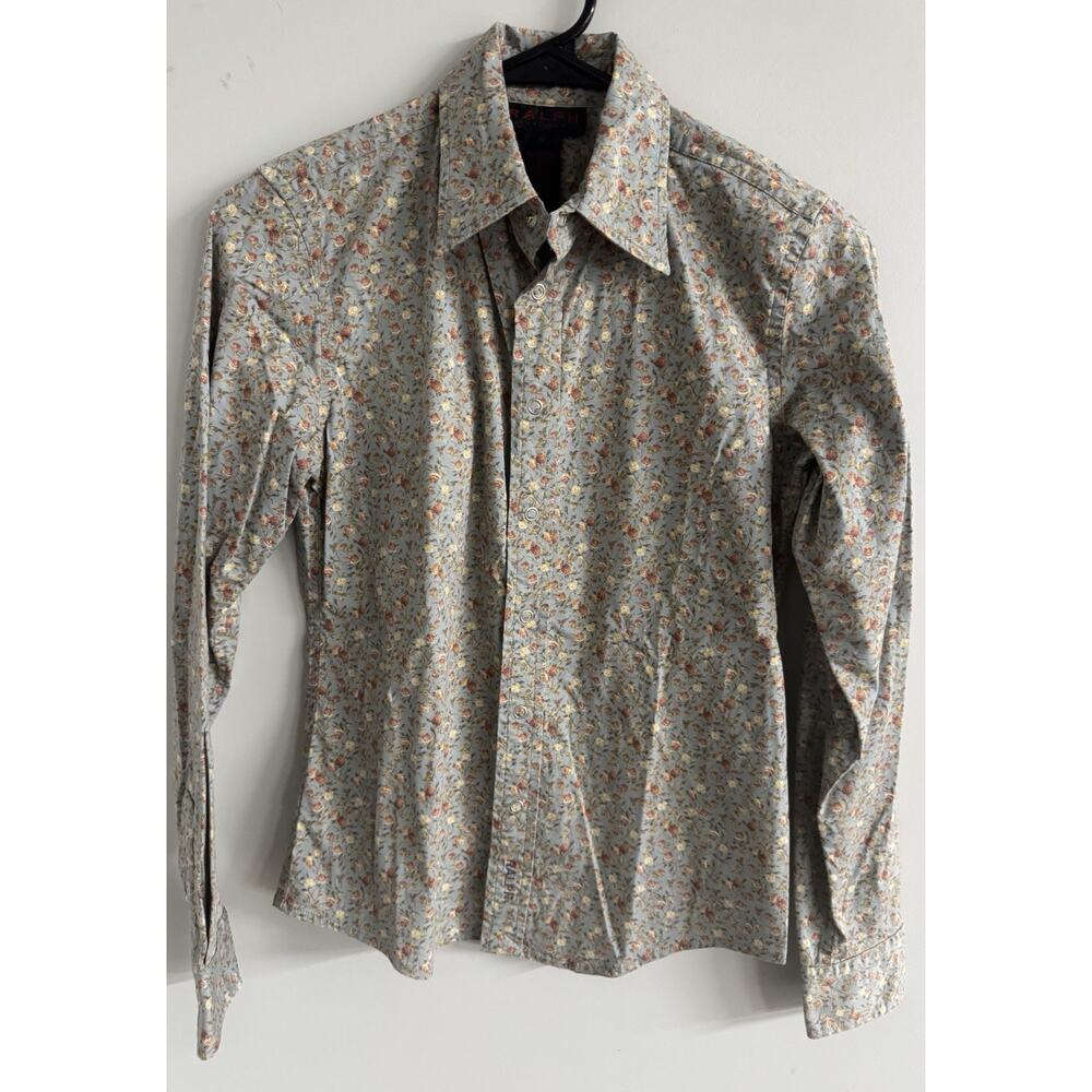 Vintage Ralph Lauren Women's Floral Print Cotton Western Pearl Snap Shirt Size S